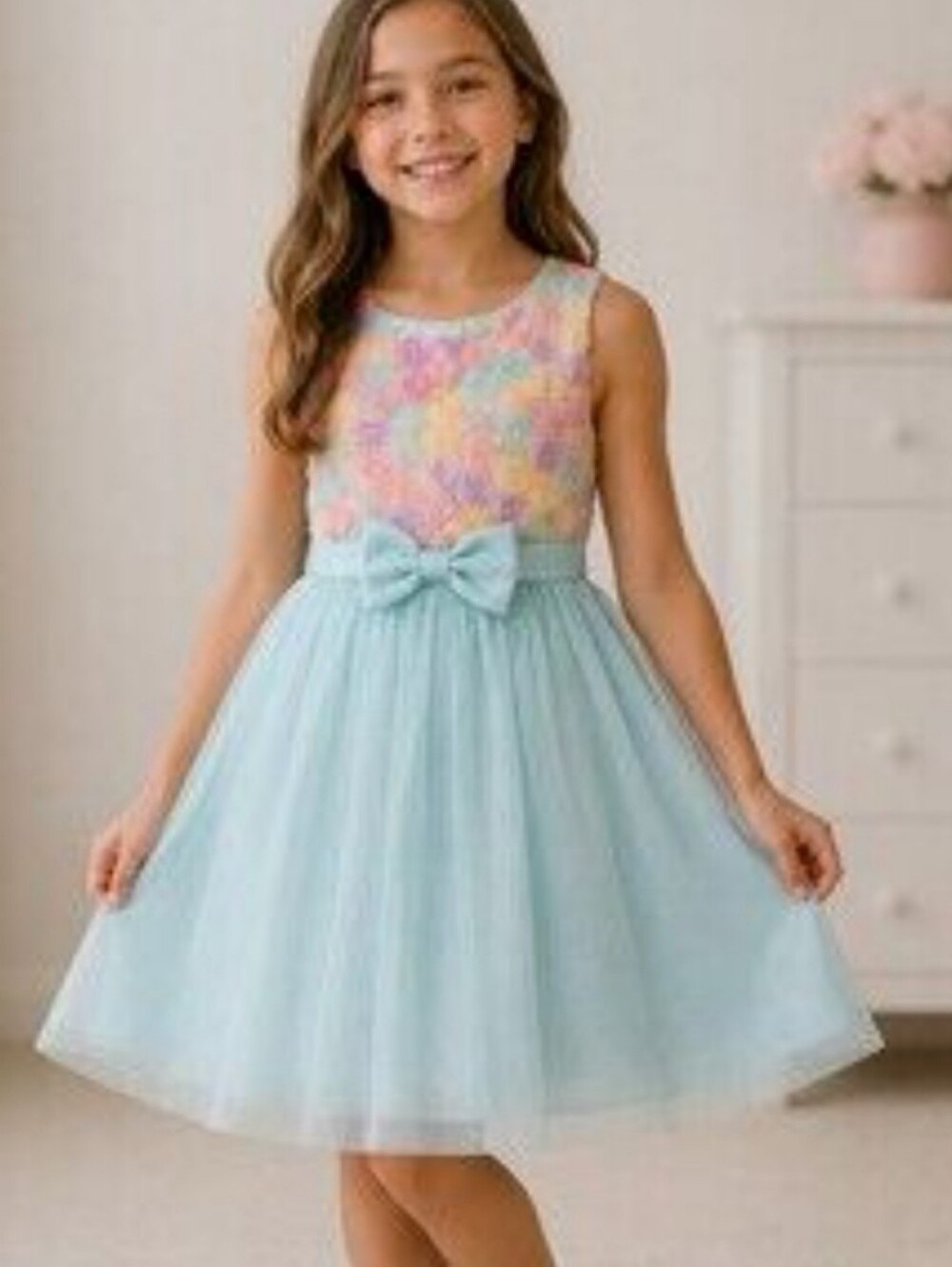 Jona Michelle 3D Floral Special Occasion Tulle Girls Dress. Size 4